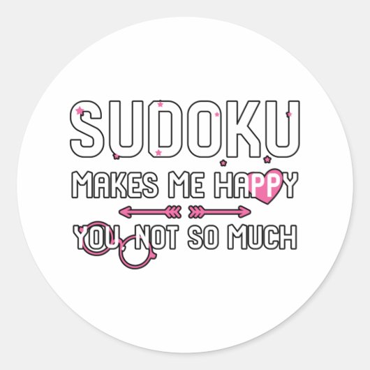 Sudoku freut mich nicht so sehr runder aufkleber (Vorderseite)