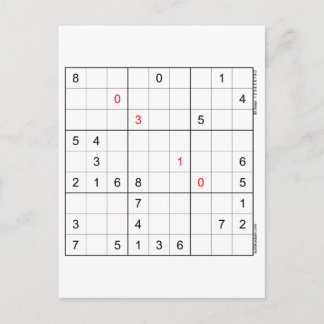 Sudoku Geburtstagskarte 03-10 Feiertagspostkarte
