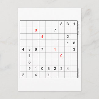 Sudoku Geburtstagskarte 04-10 Feiertagspostkarte