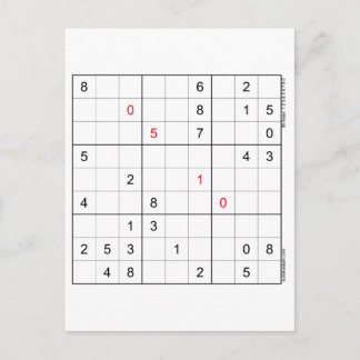 Sudoku Geburtstagskarte 05-10 Feiertagspostkarte