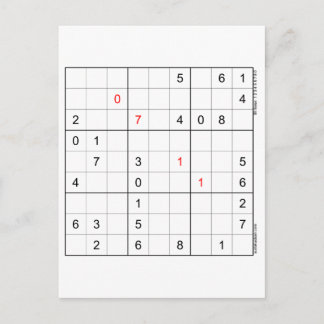 Sudoku Geburtstagskarte 07-11 Feiertagspostkarte