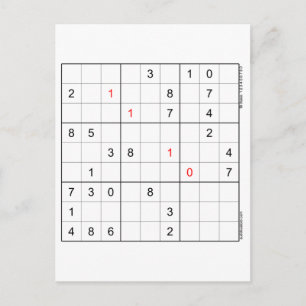 Sudoku Geburtstagskarte 11-10 Feiertagspostkarte