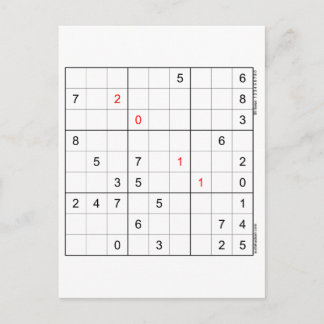 Sudoku Geburtstagskarte 20-11 Feiertagspostkarte