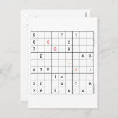 Sudoku Geburtstagskarte 30-12 Feiertagspostkarte (Vorne/Hinten)