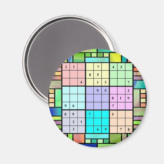 Sudoku Glasdesign Magnet (Vorderseite/Rückseite)