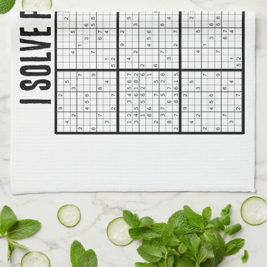 SUDOKU I Löst Probleme Monogramm Geschirrtuch (Gefaltet)