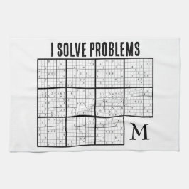 SUDOKU I Löst Probleme Monogramm Geschirrtuch