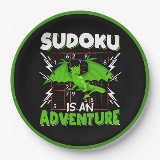 Sudoku ist ein Adventure Puzzle Lover Pappteller (Vorderseite)