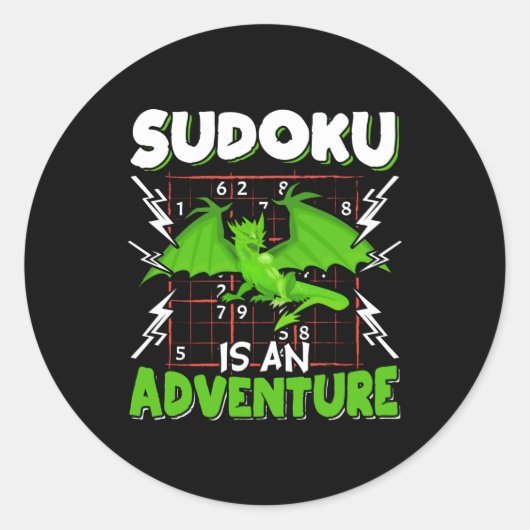 Sudoku ist ein Adventure Puzzle Lover Runder Aufkleber (Vorderseite)