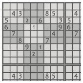 SUDOKU LIEBE-Gewohnheitsgewebe Stoff (Nahaufnahme)