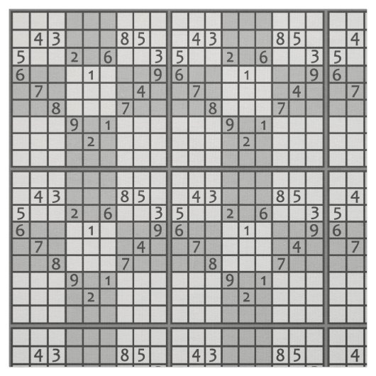 SUDOKU LIEBE-Gewohnheitsgewebe Stoff (Muster)