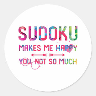 Sudoku macht mich glücklich, nicht so viel Spielze Runder Aufkleber