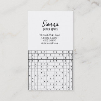 Sudoku-Muster Visitenkarte