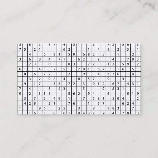 Sudoku-Muster Visitenkarte (Rückseite)