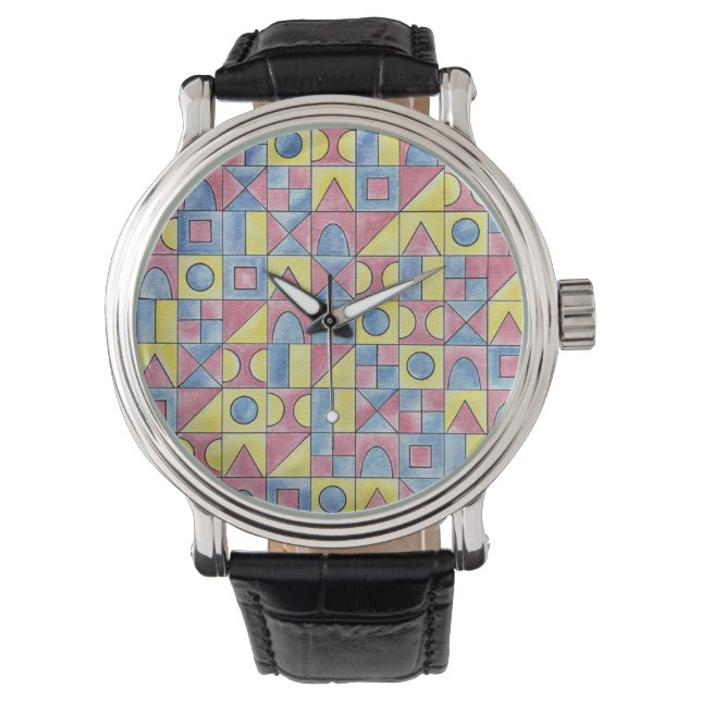 Sudoku One-Modern Bauhaus Geometric Art Armbanduhr (Vorderseite)