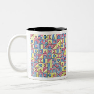 Sudoku One - Moderne Minimalistische Bauhaus-Geome Zweifarbige Tasse