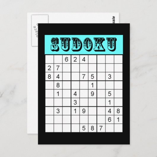 Sudoku Postcard Postkarte (Vorne/Hinten)