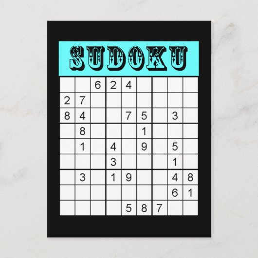 Sudoku Postcard Postkarte (Vorderseite)