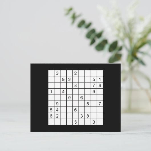 SuDoku Postcard Postkarte (Stehend Vorderseite)