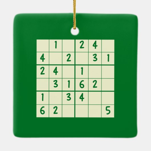 Sudoku Puzzle 6x6 Keramik Keramikornament (Rückseite)
