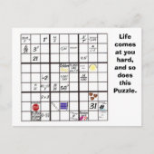 Sudoku Puzzle Cards Postkarte (Vorderseite)