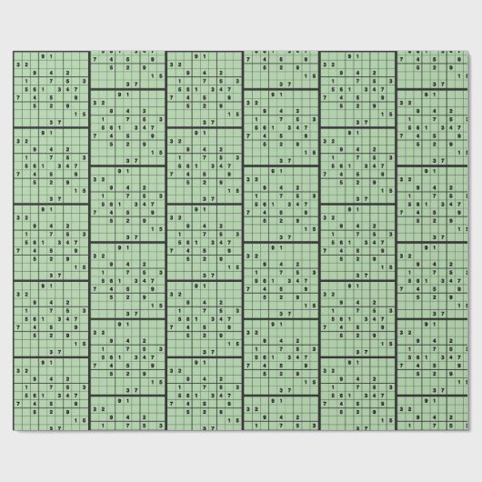 Sudoku Puzzle Design Wrapping Paper Geschenkpapier (Flach)