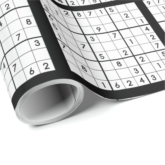 Sudoku Puzzle Design Wrapping Paper Geschenkpapier (Rolleneckpunkt)