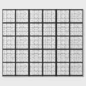 Sudoku Puzzle Design Wrapping Paper Geschenkpapier (Flach)