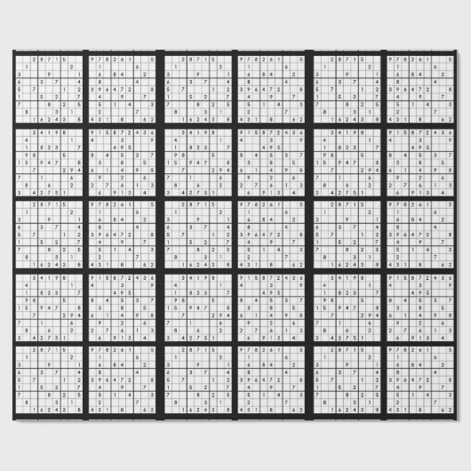 Sudoku Puzzle Design Wrapping Paper Geschenkpapier (Flach)