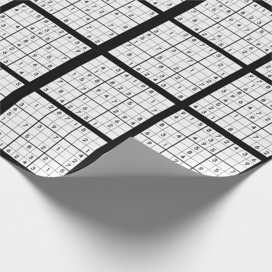 Sudoku Puzzle Design Wrapping Paper Geschenkpapier (Ecke)