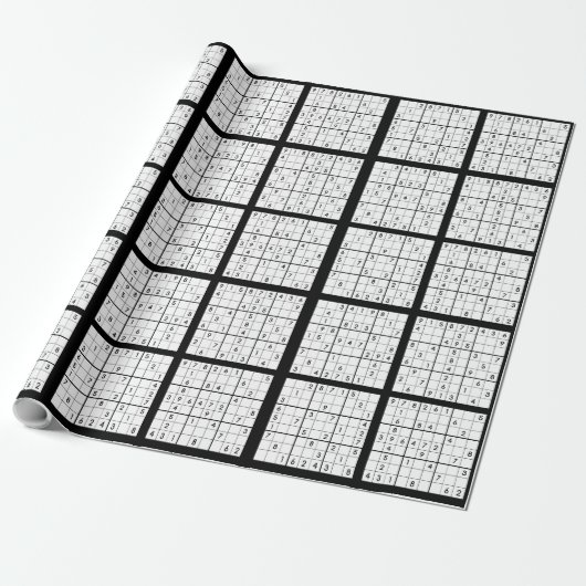 Sudoku Puzzle Design Wrapping Paper Geschenkpapier (Ungerollt)