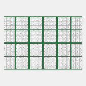 Sudoku Puzzle Design Wrapping Paper Geschenkpapier Set (Vorderseite 3)