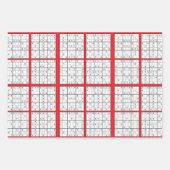 Sudoku Puzzle Design Wrapping Paper Geschenkpapier Set (Vorderseite 2)