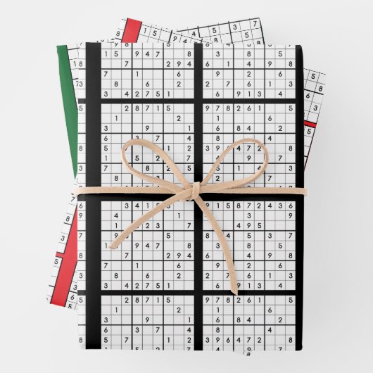 Sudoku Puzzle Design Wrapping Paper Geschenkpapier Set (Beispiel)