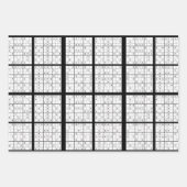 Sudoku Puzzle Design Wrapping Paper Geschenkpapier Set (Vorderseite)