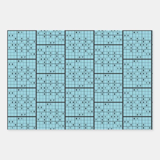 Sudoku Puzzle Design Wrapping Paper Geschenkpapier Set (Vorderseite 2)