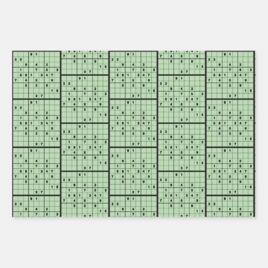Sudoku Puzzle Design Wrapping Paper Geschenkpapier Set (Vorderseite)