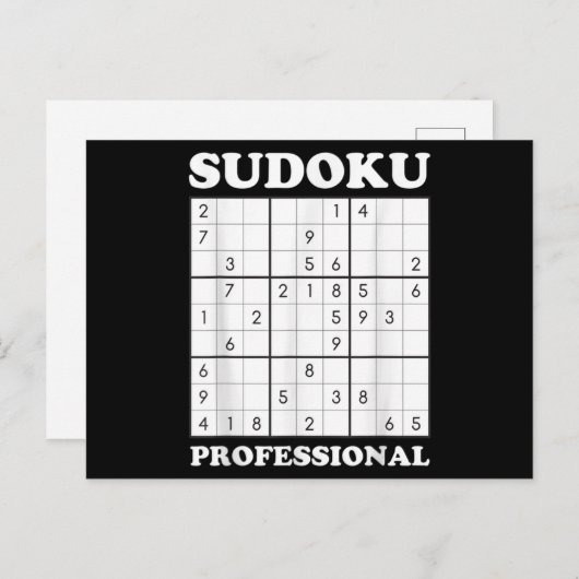 Sudoku Puzzle Game Lover Graphic Postkarte (Vorne/Hinten)