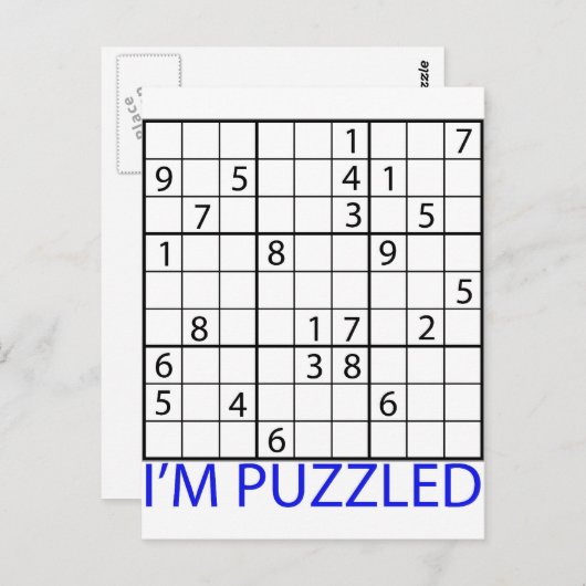 Sudoku Puzzle Postkarte (Vorne/Hinten)