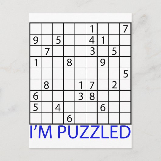 Sudoku Puzzle Postkarte (Vorderseite)