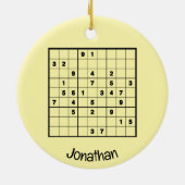 Sudoku Puzzles Design Keramik Ornament (Hinten)