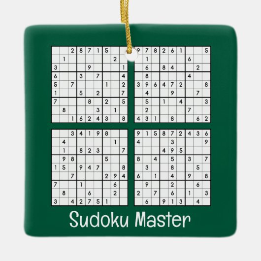 Sudoku Puzzles Design Keramikornament (Vorderseite)