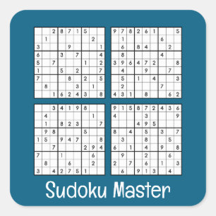Sudoku Puzzles Design Quadratischer Aufkleber