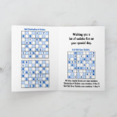 Sudoku Puzzles Geburtstagkarte Karte (Innenseite)