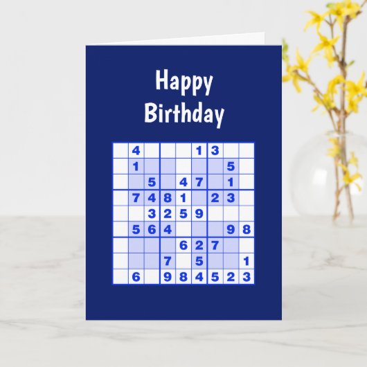 Sudoku Puzzles Geburtstagkarte Karte (Gelbe Blume)