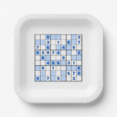 Sudoku Puzzles Pappteller (Vorderseite)