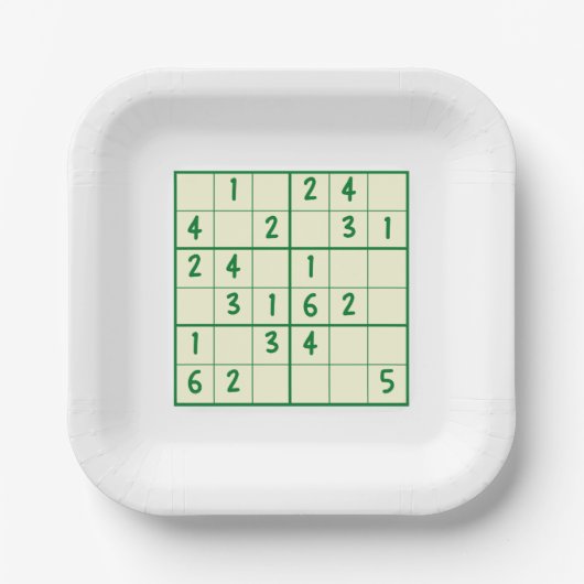 Sudoku Puzzles Pappteller (Vorderseite)