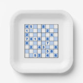 Sudoku Puzzles Pappteller (Vorderseite)