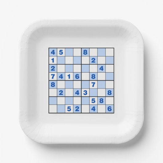Sudoku Puzzles Pappteller (Vorderseite)
