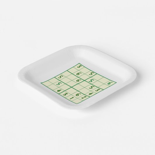 Sudoku Puzzles Pappteller (Gewinkelt)
